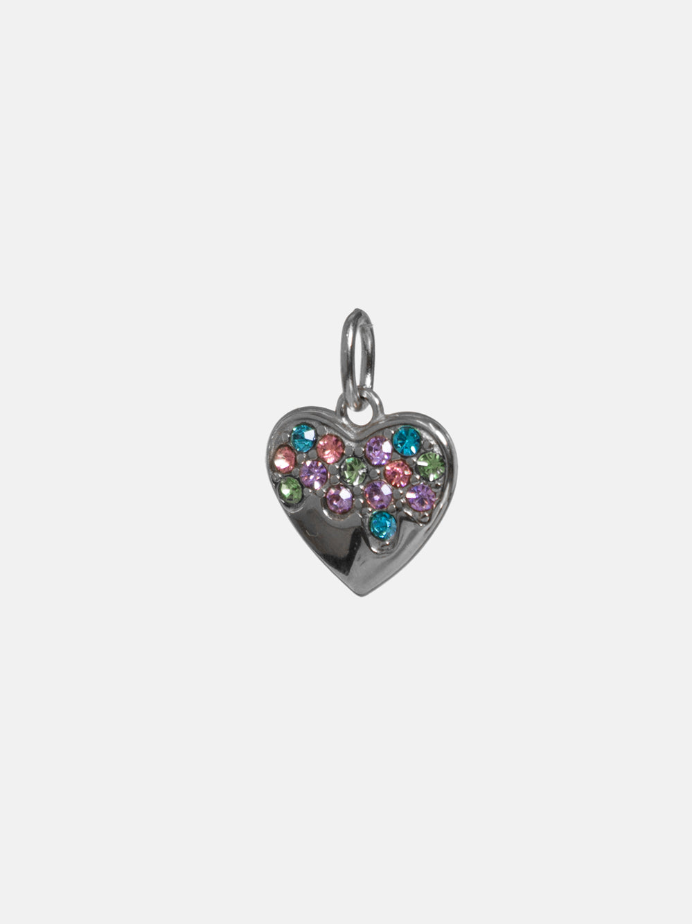 Charm Cuore mezzo pave multicolor