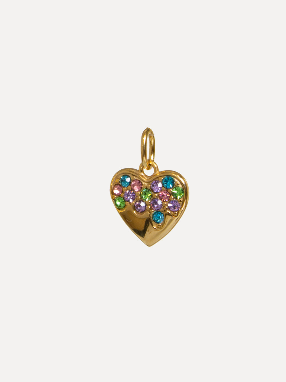 Charm Cuore mezzo pave multicolor
